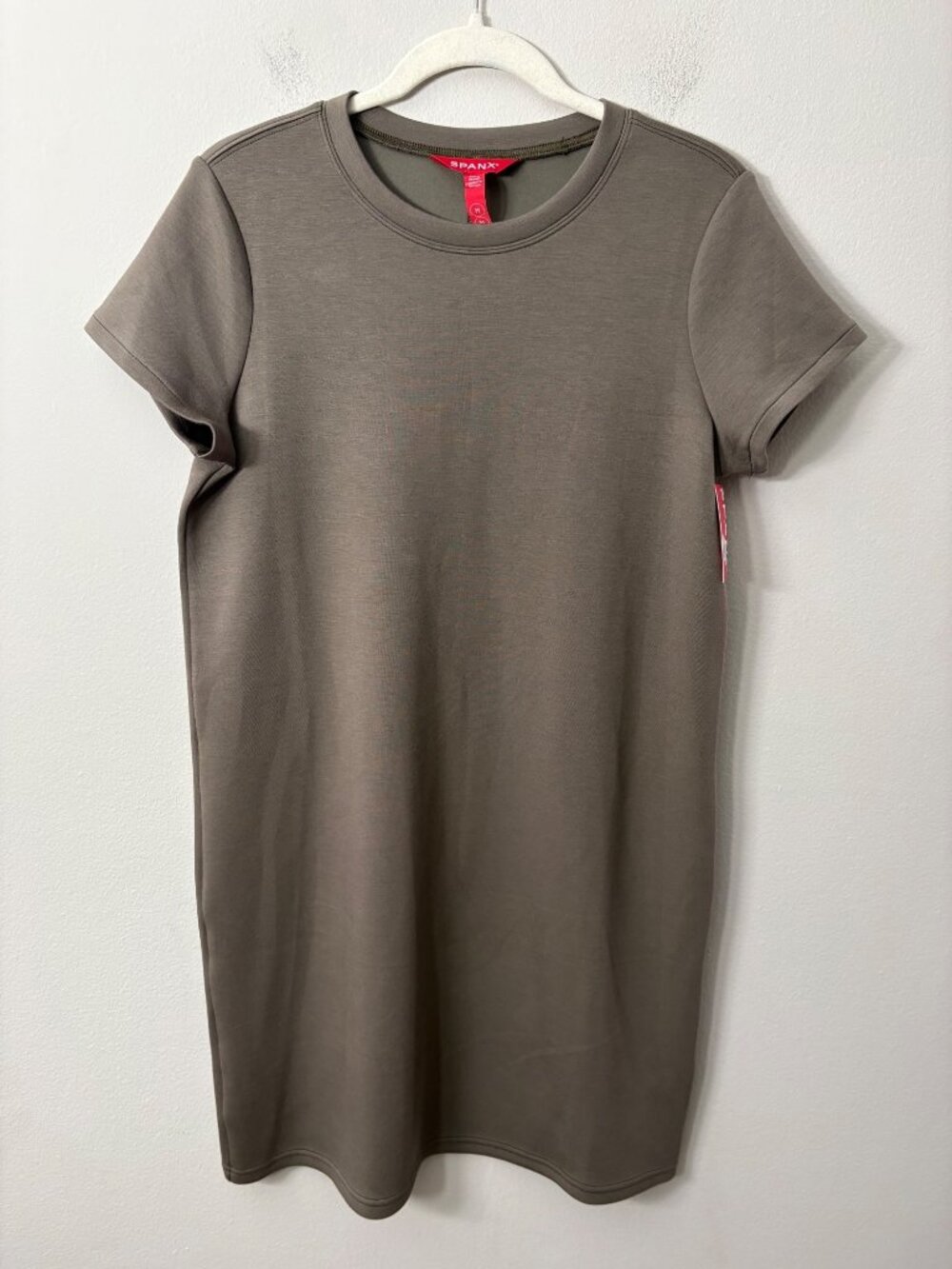 NEW Spanx Air Essentials T-Shirt Short Sleeve Mini Dress Brown Medium Casual